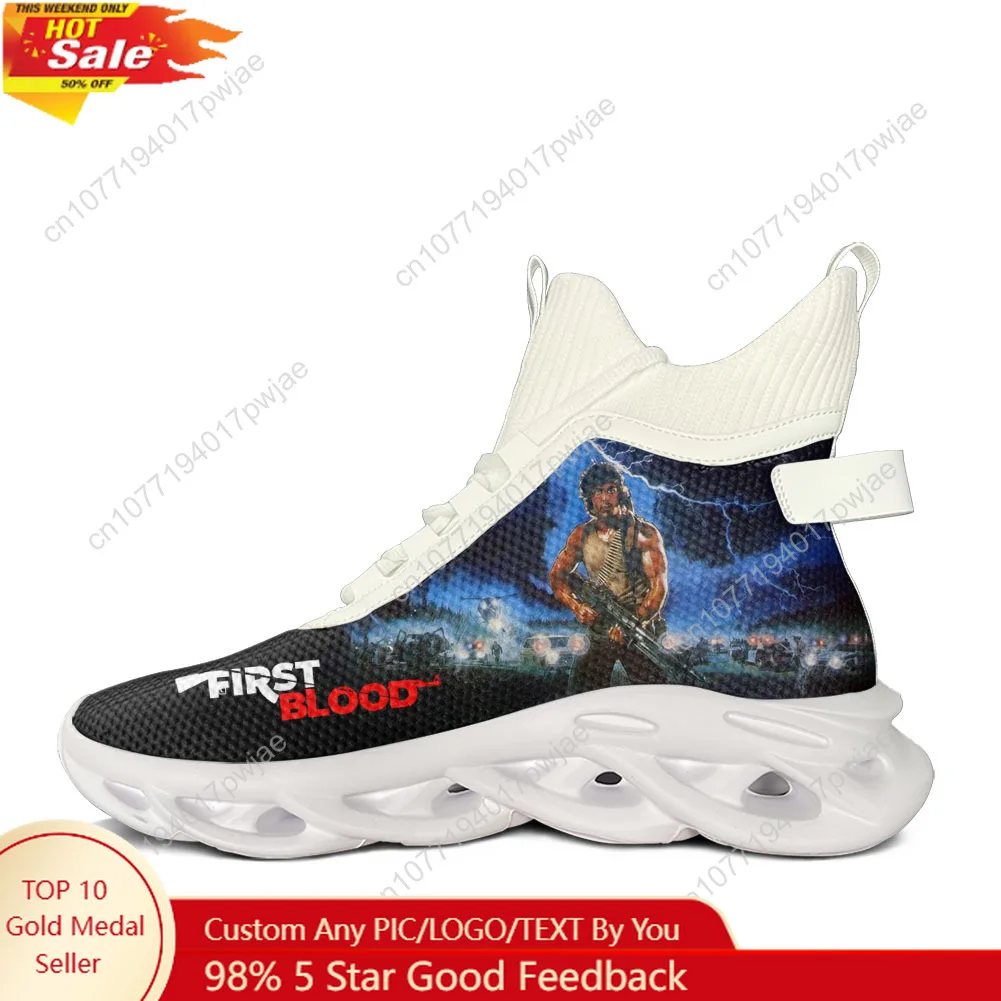 

John Rambo F-First B-Blood High Top Flats Sneakers Mens Womens Hiking Sneakers Travel Mountaineering Lightweight Running Shoe