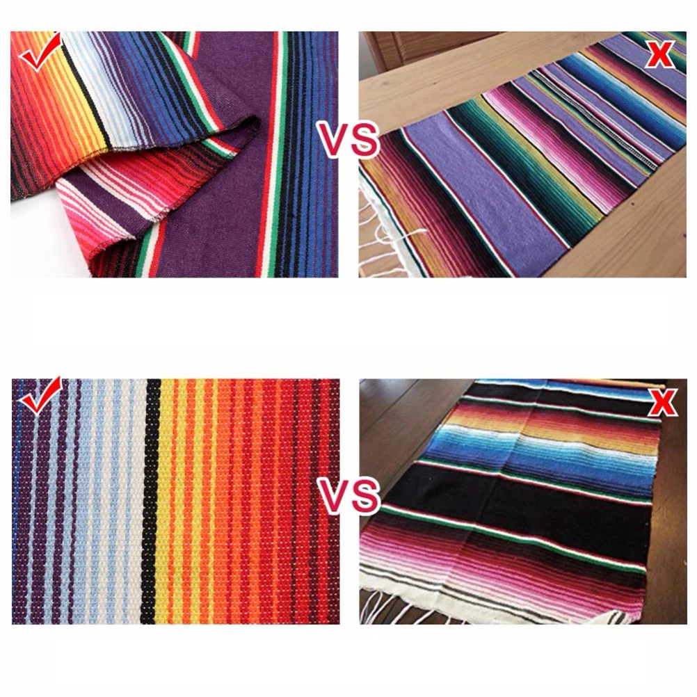 

Rainbow Table Flag 35x215cm Mexican Style Tablecloth Runner Cover Decoration Holiday Picnic Party Barbecue Shoe Cabinet