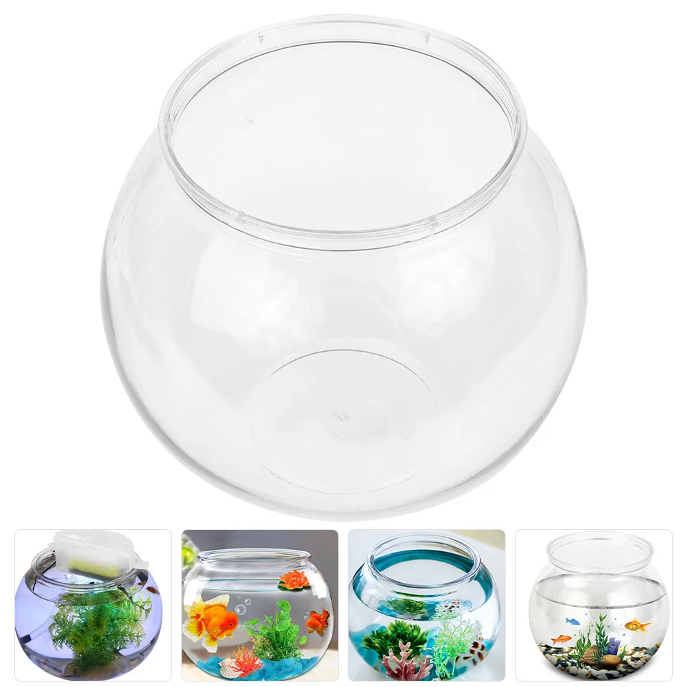 

Spherical Fish Tank 17cm Diameter Clear Plastic Bowl for Goldfish Small Portable Aquarium DIY Plant Pot Mini Water Garden
