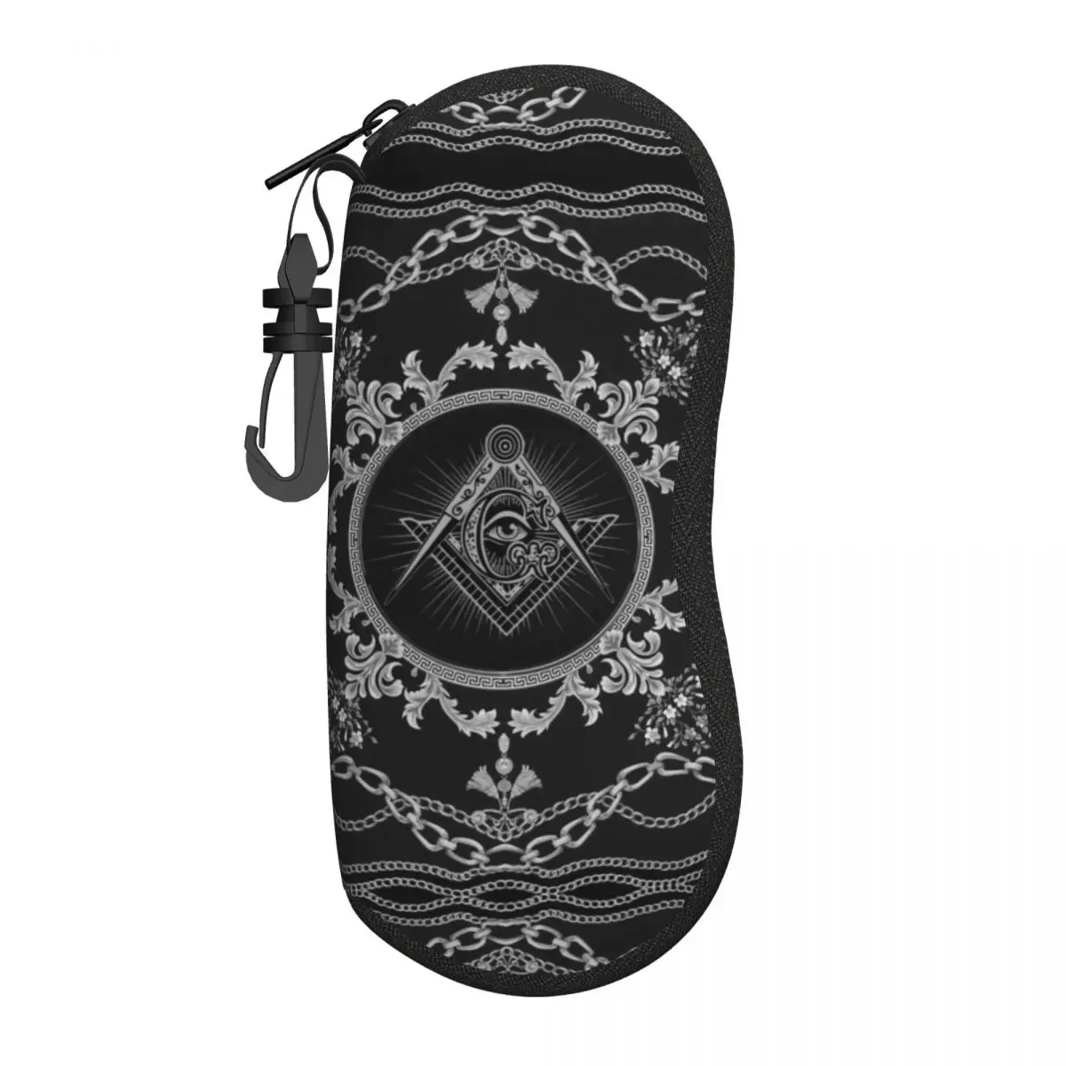 

Пользовательские масонские солнцезащитные очки в стиле барокко, мягкий чехол, неопреновая молния, масонский чехол для очков, защитная коробка для очков