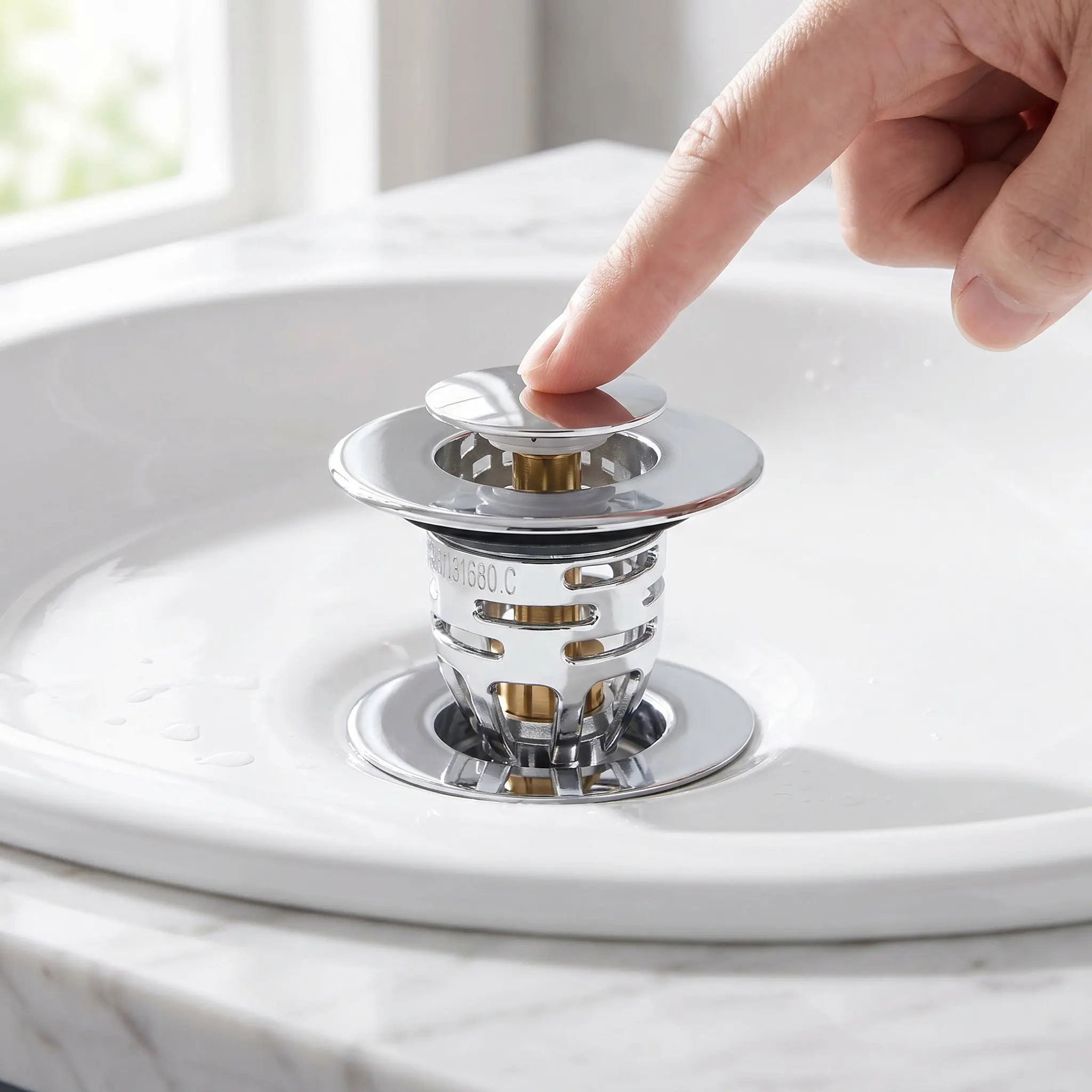 Push Type Bathroom Sink Drain Stopper Anti-Crack Thickened Material Non-Slip Wear-Resistant Bounce Rebound Seal Watertight