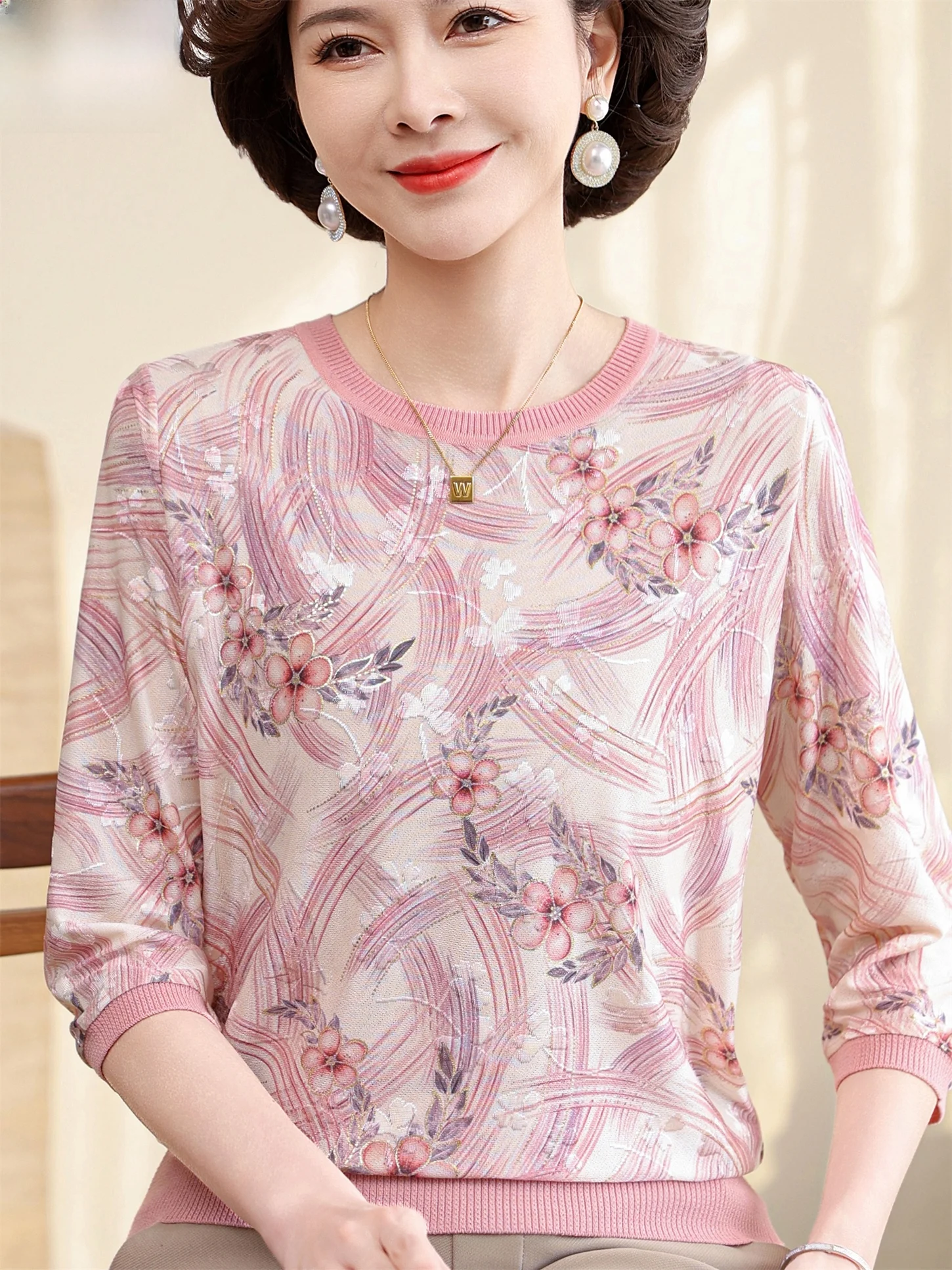 

Модная летняя футболка без рукавов из ледяного шелка для женщин среднего возраста, свободного кроя, в стиле Mommy, для похудения