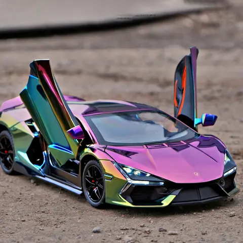 1:24 Lamborghini Revuelto Placca Modello in lega Auto giocattolo Fonde sotto pressione Colata di metallo Suono e luce Auto Giocattoli per bambini Veicolo