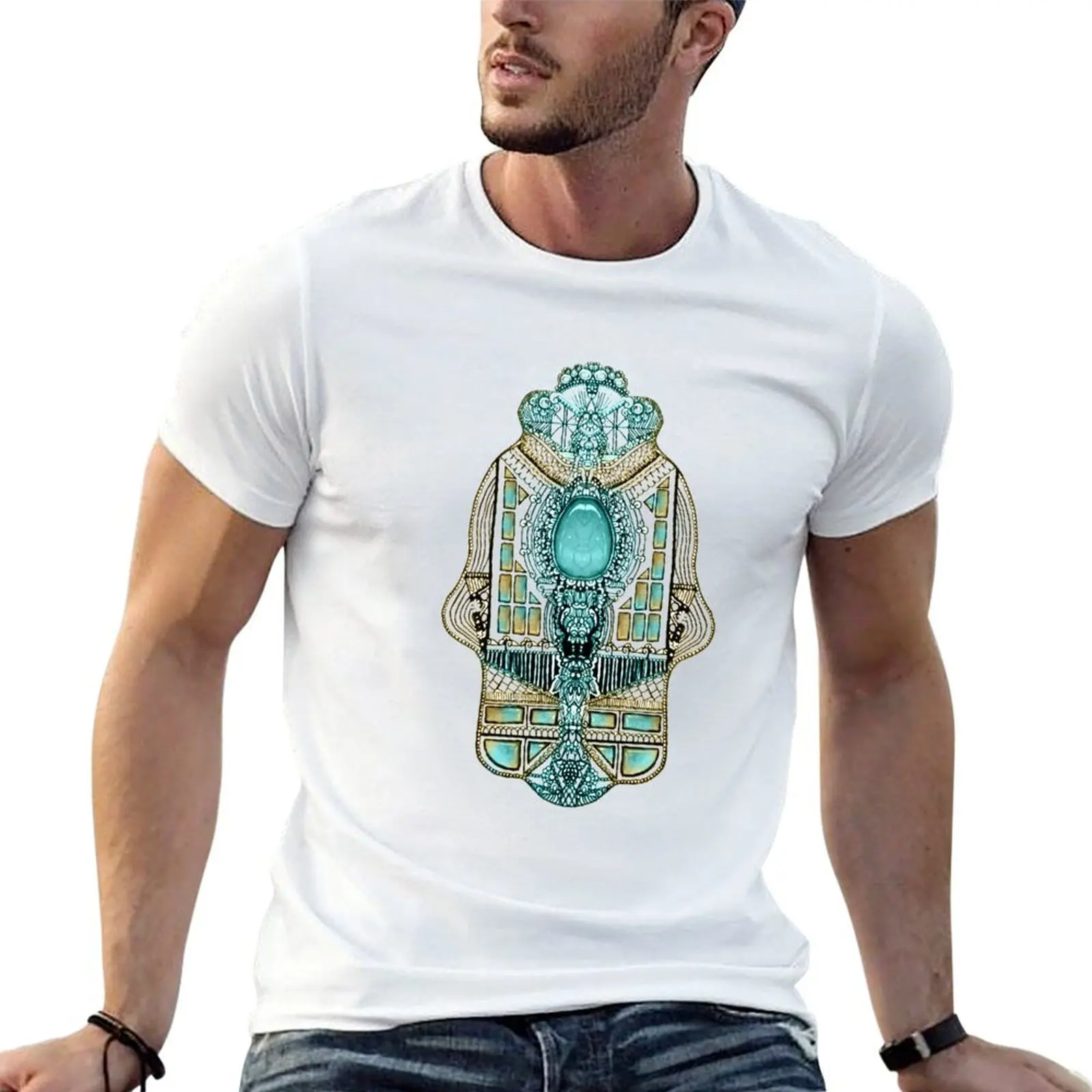 

BLUE HAMSA HAND T-Shirt funny t shirts man man t shirt graphic T-Shirt