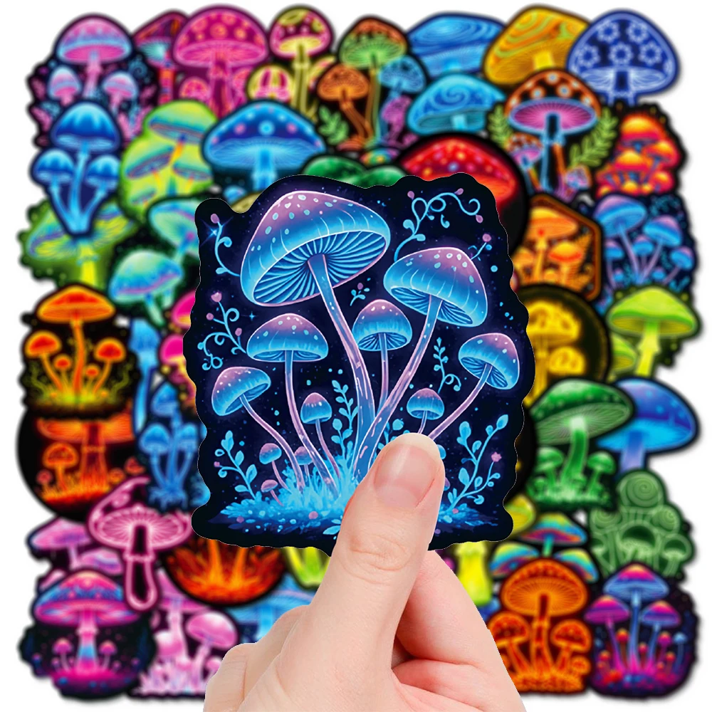 10/30/56 個漫画ネオンキノコステッカー面白いカラフルな落書きデカール DIY 水筒ノートブック電話車のステッカー装飾