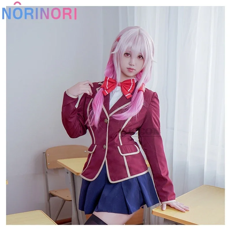 Yuzuriha Inori Cosplay Anime Costume Guilty Crown Cosplay Women Cute School Uniform JK Costume Yuzuriha Inori Cosplay wig set