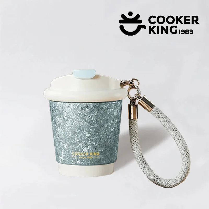 

COOKER KING 220/360ML Mini Pure Titanium Insulated Cup Titanium+PP Straw Cup with Carrying Rope Waterbottle Light Luxury Gift