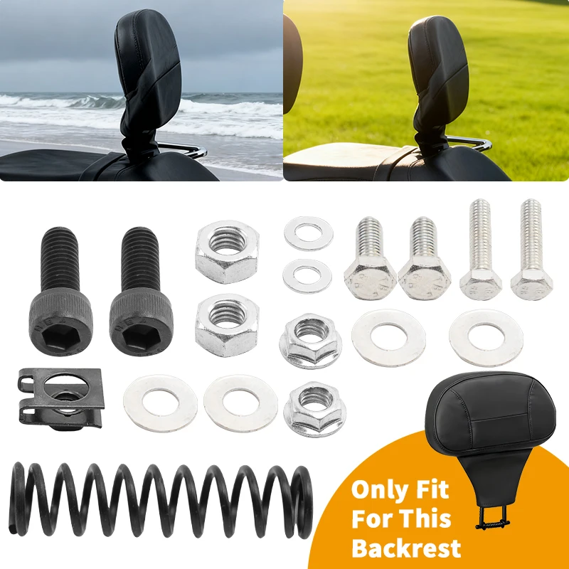 

For Harley Touring Road King Street Glide Electra Road Glide 09-up Motorcycle Driver Backrest Bolt 1Set Rider Screw Hardware Kit