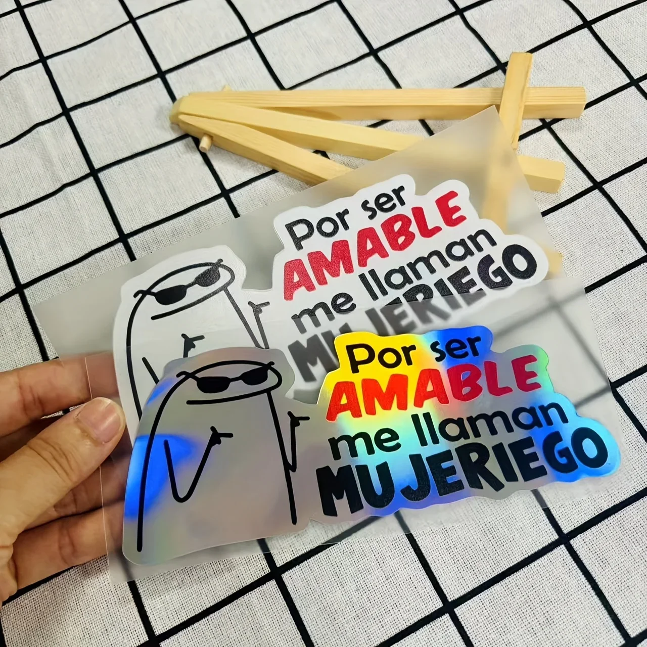 

1PC Funny Humor Quote Vinyl Stickers Laser Effect Creative Decals Waterproof Durable for Car & Daily DIY Decor