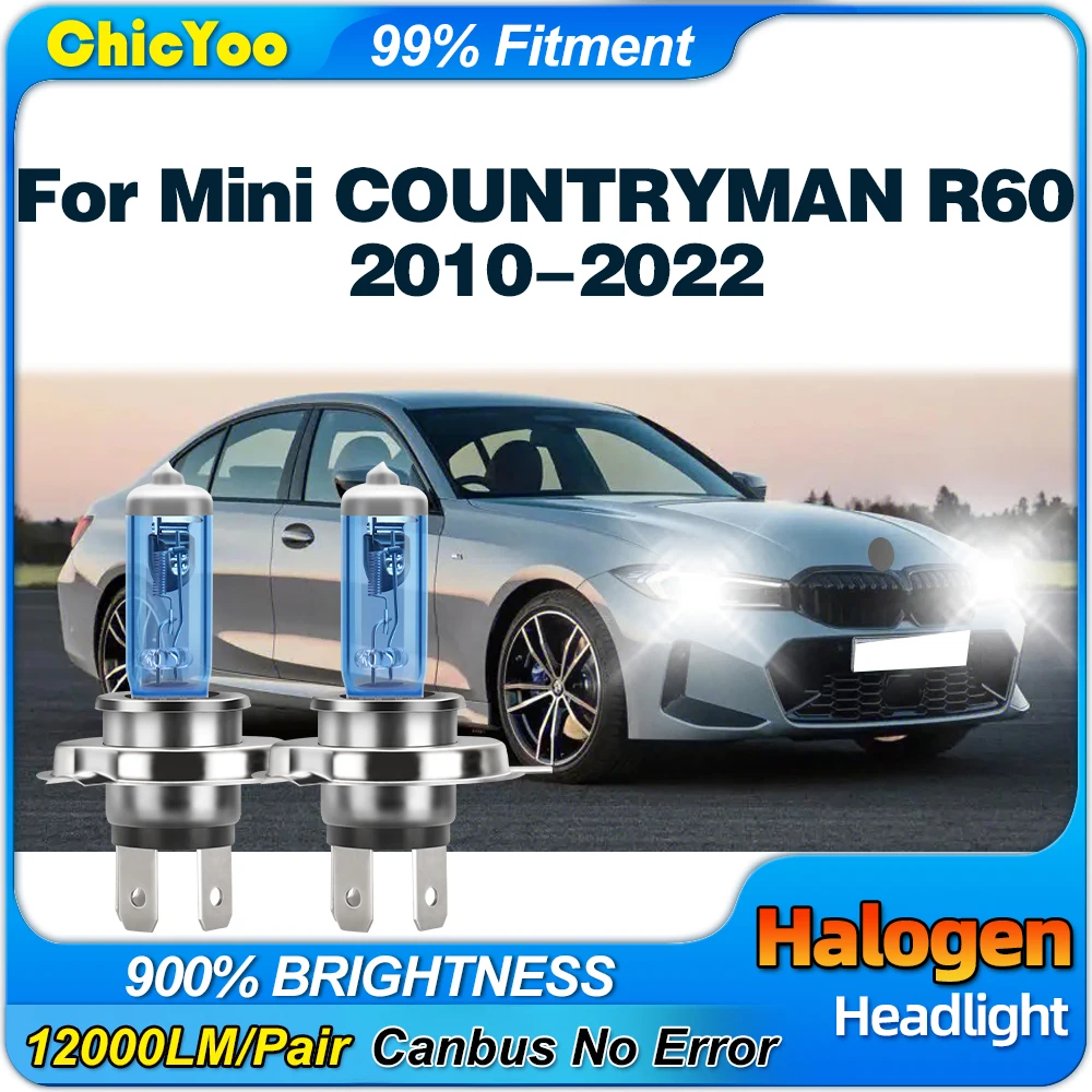 

100W H4 Car Halogen Head Lamps 6000K High Low Beam Auto Headlights Bulbs For Mini COUNTRYMAN R60 2010-2018 2019 2020 2021 2022