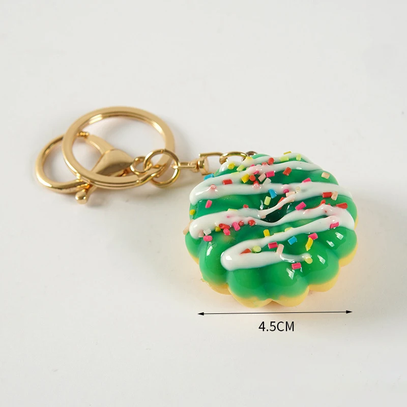 Fun Simulation Donut Keychain Charm Sweet Mini Simulation Cake Treats Dessert Food to Play Bag Decoration Charm Holiday Gifts