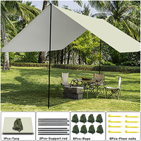 Camping Tarp Multifunctional Shelter Rain Tarp Garden 3x5 3x4m 3x3m Waterproof Outdoor Sunshade UV Protection Portable Tarp