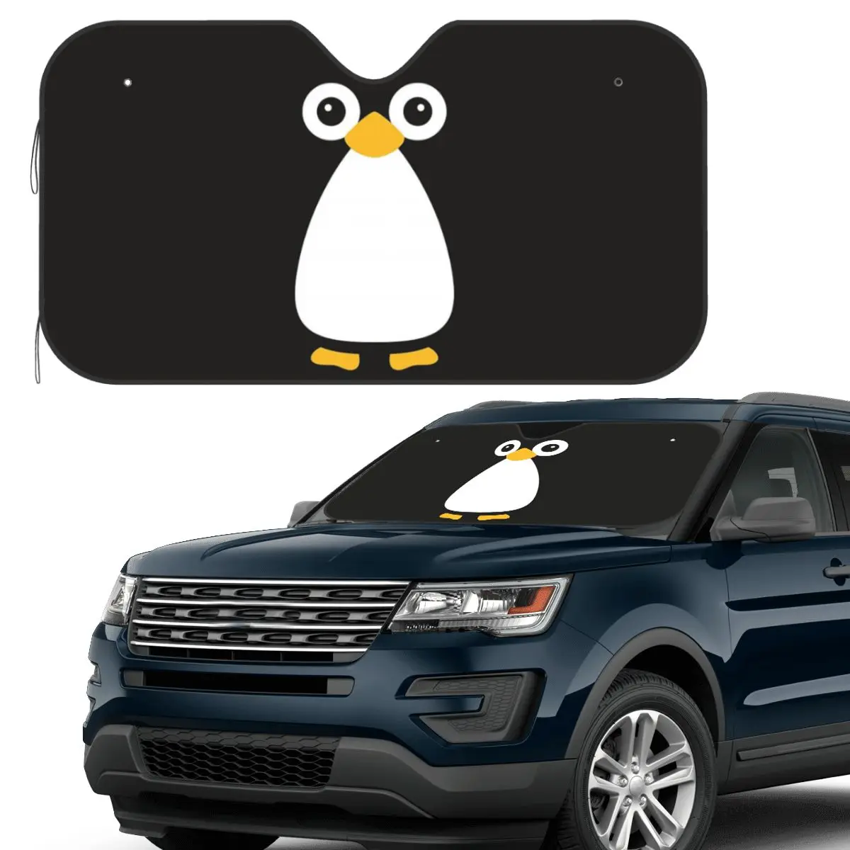 

Cute Vector Penguin Sunshade Windscreen Car Front Windshield Window Sun Visor Accessories Covers
