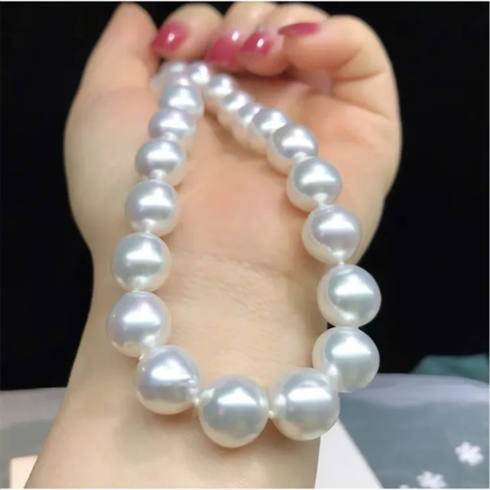 Wholesales Designer Jewelry Big 14mm White Sea South Shell Pearl Necklace Women In Choker Necklaces Fashion Jewellery