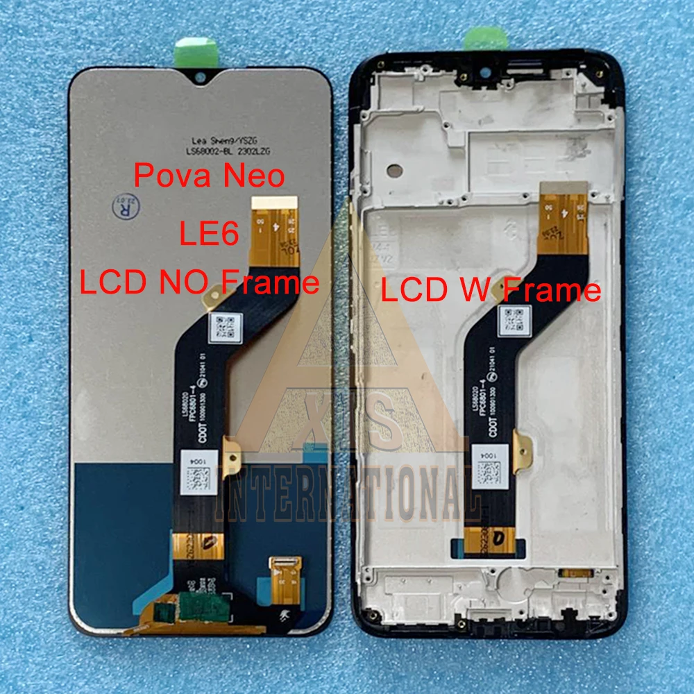 For Infinix Tecno Pova Neo LE6 LE6h LCD Neo 2 LG6n LCD Display Screen Frame Touch Panel For Tecno Pova Neo 3 LCD LH6n Display