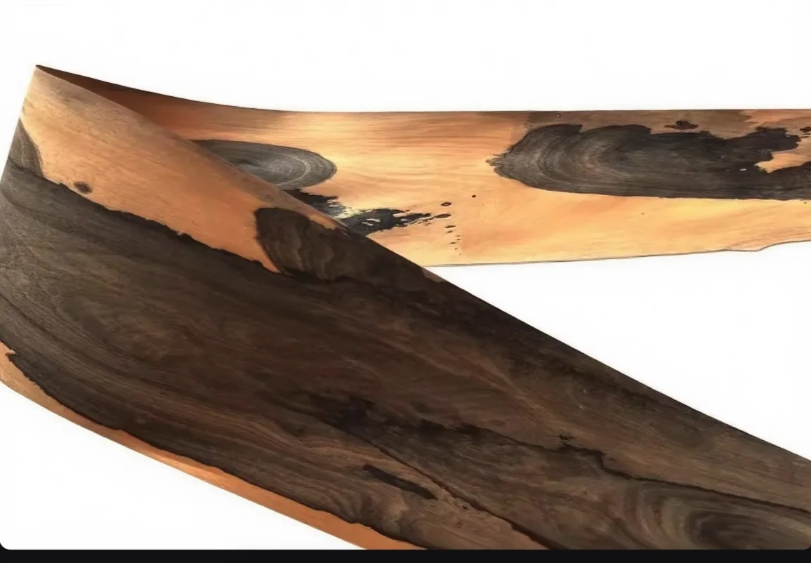 الطول: 1.8 متر العرض: 18-20 سنتيمتر قشرة خشب الزركوت الطبيعية خزانة الغيتار لوحات ديكور القشرة