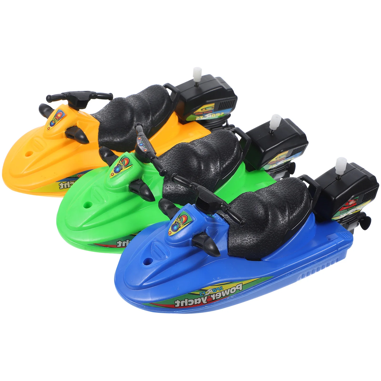 3 pezzi Windup galleggiante motoscafo vasca da bagno Playset bambini bambino baby shower intrattenimento acquatico lanciatore giocattolo carica giocattolo da bagno