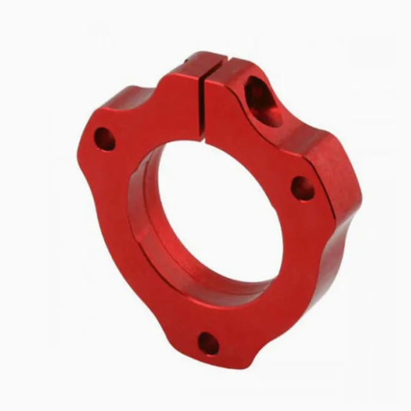 CNC Precision Machined 6061 Aluminum Alloy Housing, Golden Hard Anodized Custom CNC Milling Aluminum Flange Mount Cover