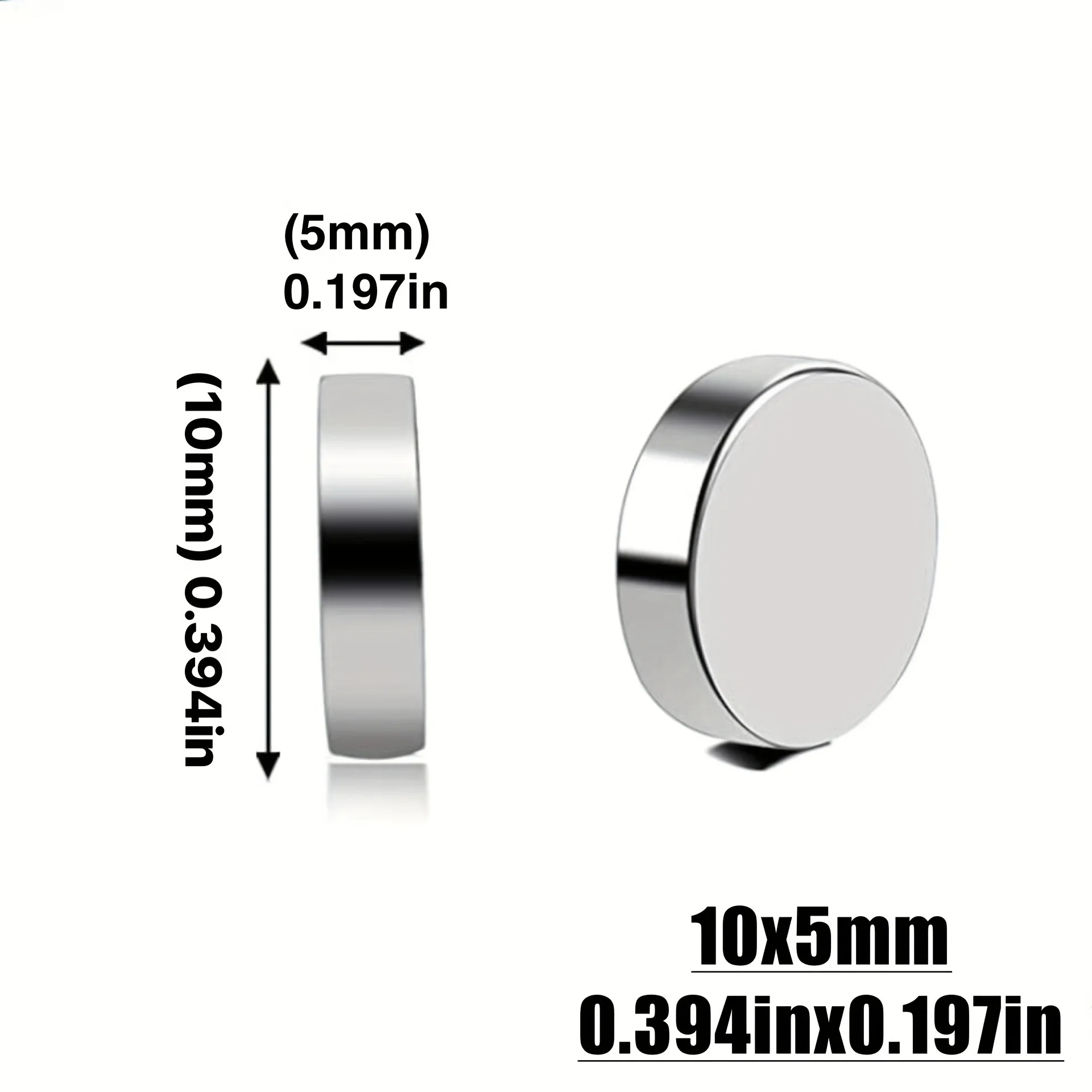 10 Stück 10 x 5 mm Magnete – runde Kühlschrank- und Whiteboard-Magnete für Büro, Küche und Zuhause – Detail 2