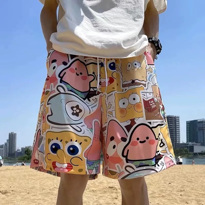 In Stock Summer New Anime Silver Peach Trinity Guard Strawberry Bear Pie Big Star Shorts Summer Quick Dry Beach uomo donna Shorts