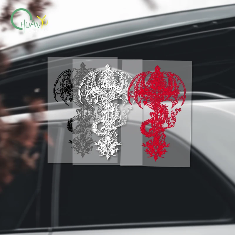 Personalisierter American Dragon Cross Aufkleber; Wasserfester reflektierender Aufkleber mit Kratzdekoration für Autos und Motorräder