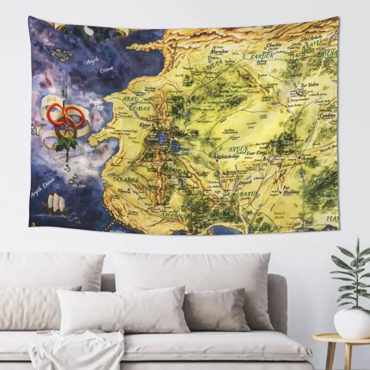 

Fantasy Wheel of Time Map Tapestry Decoration For Rooms Home Decoration Carpet Wall Aesthetic Room Decorations Tapestry