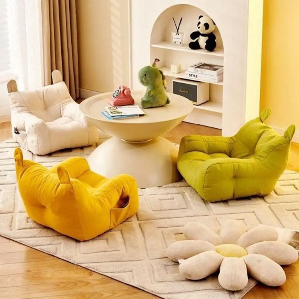 Soft Small Sofa Chair with Storage Bag Comfortable Living Room Lazy Sofa Ergonomic Children's Bear Sofa Chair For Boys and Girls