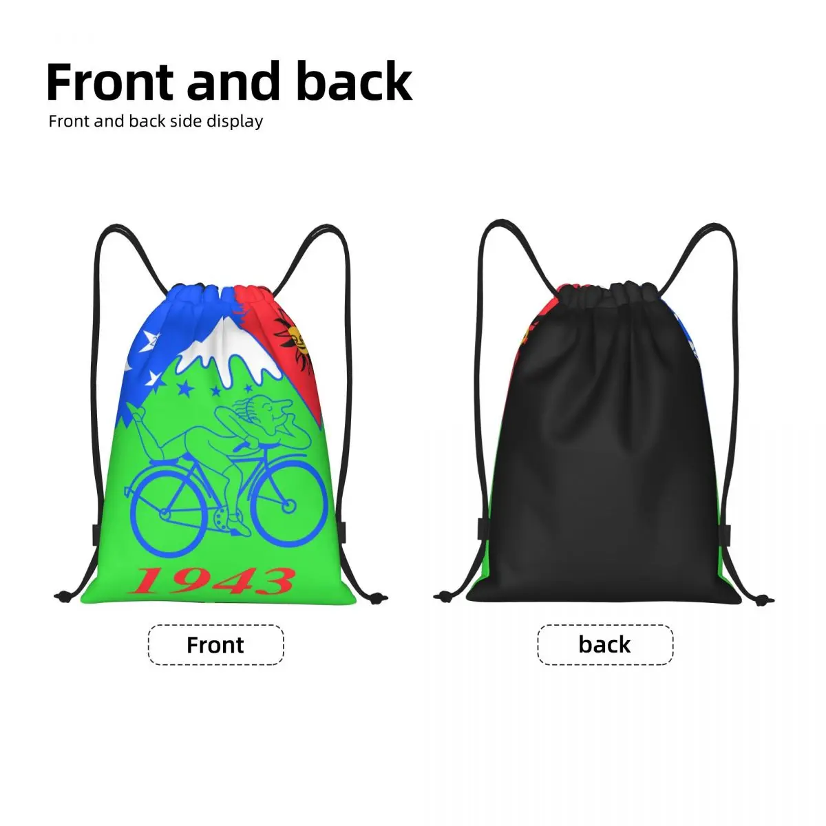 Albert Hofmann Bicycle Day Drawstring Bag Women Men Portable Sports Gym Sackpack LSD Acid Blotter Training Storage Backpacks