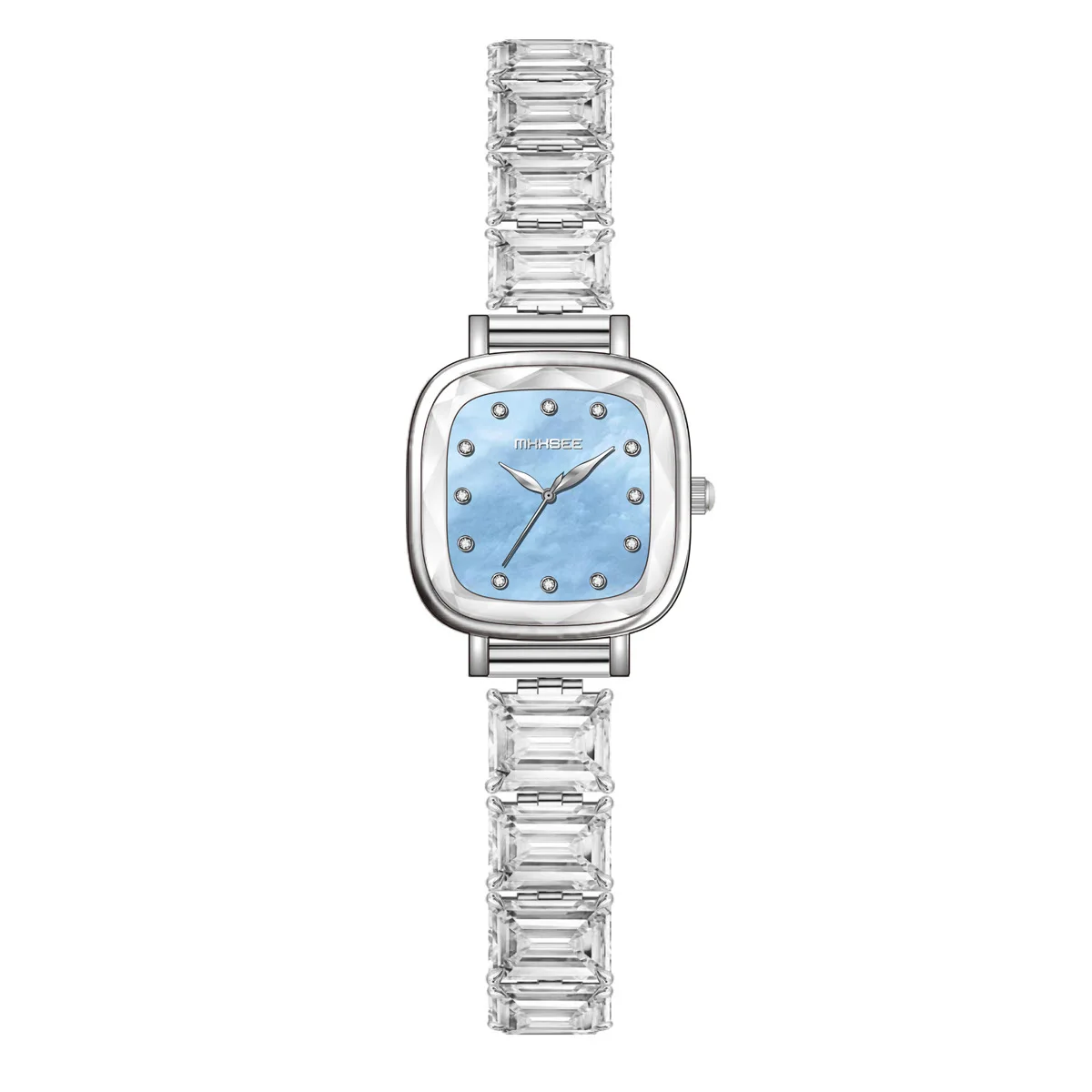 Montre-bracelet à quartz pour femme, diamant léger, luxe, carré, sucre, étanche, haute beauté, mode féminine, haut de gamme, 2025