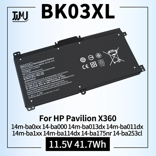 Imagen 1 del producto BK03XL 916811-855 916812-855 batería para HP Pavilion X360 Convertible 14m-ba0xx 14-ba000 14m-ba013dx 14m-ba011dx 14m-ba1xx