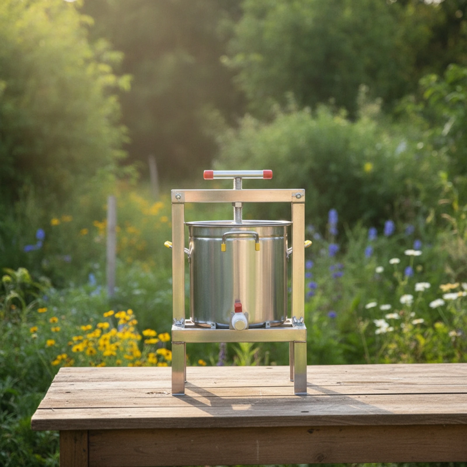 Manual Honey Press Stainless Steel Honey Press with Filter Screen Equipment Food Grade Easy to Operate for Beekeepers, Apiary
