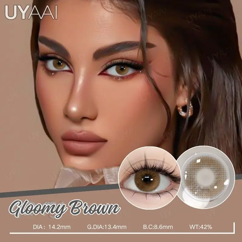 UYAAI NEUE Kontaktlinsen Beauty Blaue Augen Farblinsen Große Augen Natürliche Braune Linsen Kosmetik Graue Augenlinsen Make-up Grüne Schönheit – Detail 16