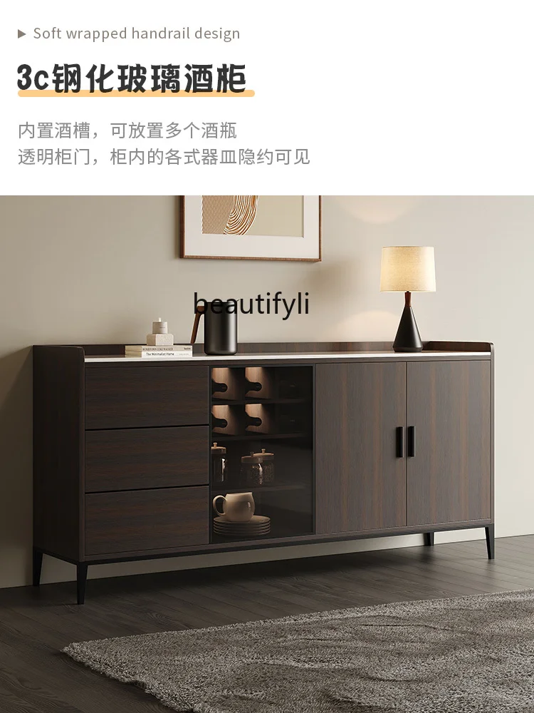 Italian Stone Plate Dining Side Solid Wood Tea Disinfection Tea Machine Living Room Multifunctional Locker