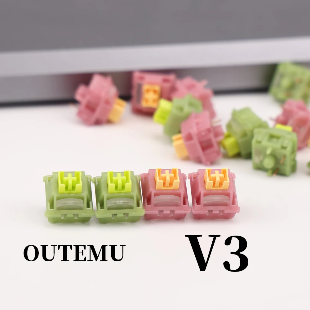 Outemu Silent Peach V3  Silent Lemon V3 Pre-Lubed Switches Linear Tactile 5Pin Hot Swap PA66 POM for Mechanical Keyboard