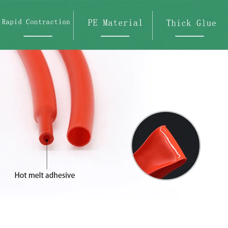 1M Heat Shrink Tube with Glue Adhesive Lined 4:1 Dual Wall TubinID 4 6 8 12 16 20 24 32 40 52 mm g Sleeve Wrap Wire Cable kit