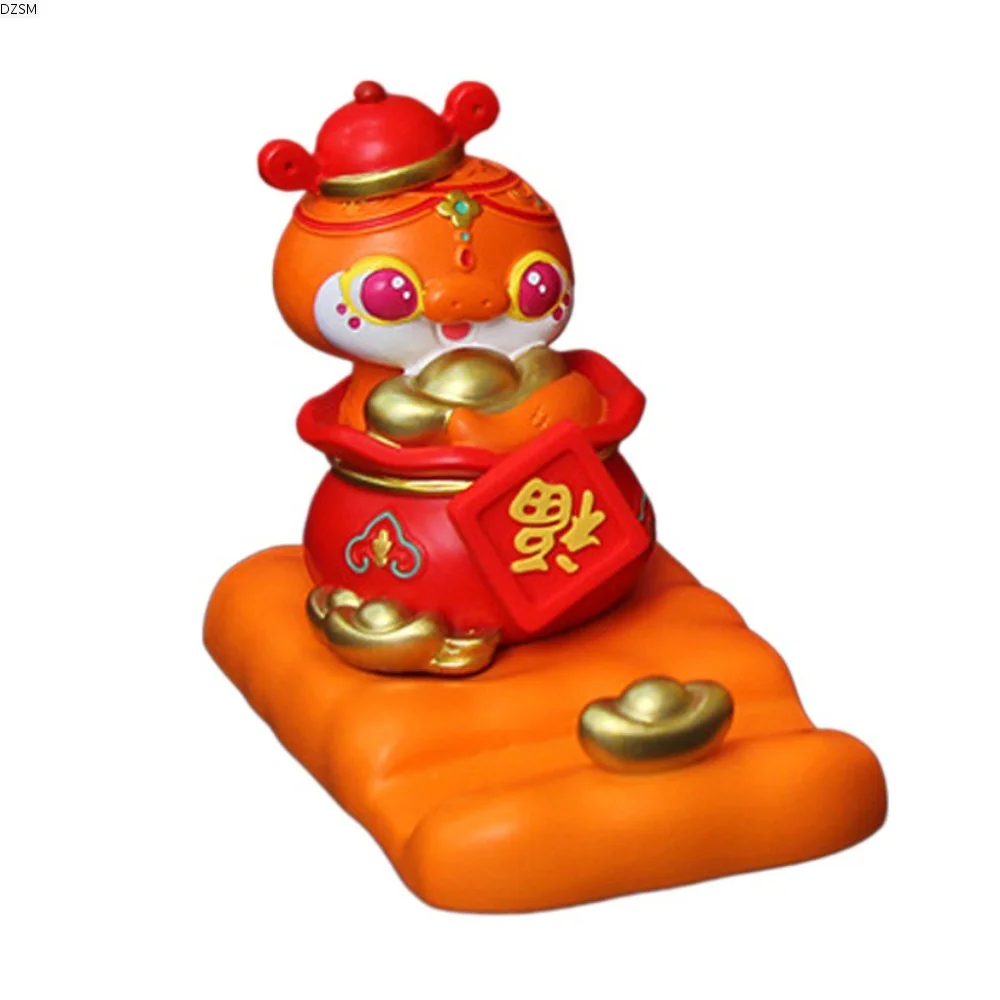 

Zodiac Snake Cartoon Snake Figurine Resin Craft Slot Design Mobile Phone Stand Cute Creative Snake Phone Holder