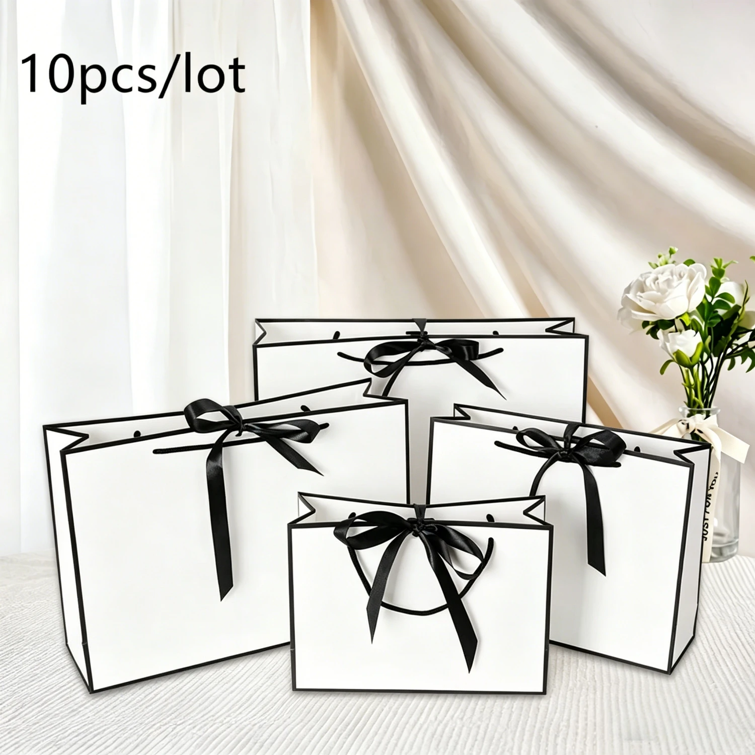 Caja de regalo dorada de gran tamaño para pijamas, embalaje de libros de ropa, bolsas de caja de papel con asa dorada, bolsa de regalo con asas de papel Kraft, Dec