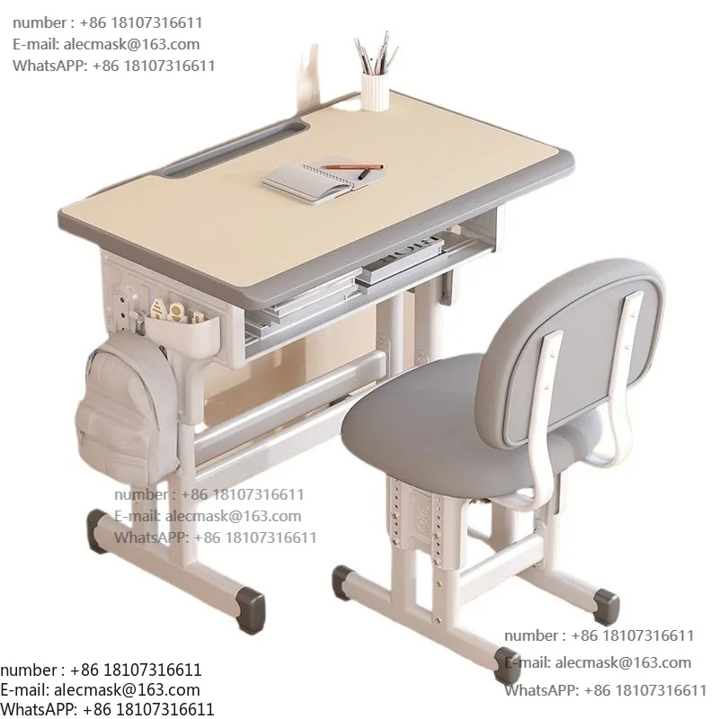 

Children and students study table and chair set upright home school
