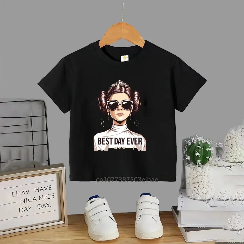 Breathable Star Wars Boys and Girls T-shirt for Ages 3-14, Round Neck Short Sleeve, Luxurious Printed Top view 3