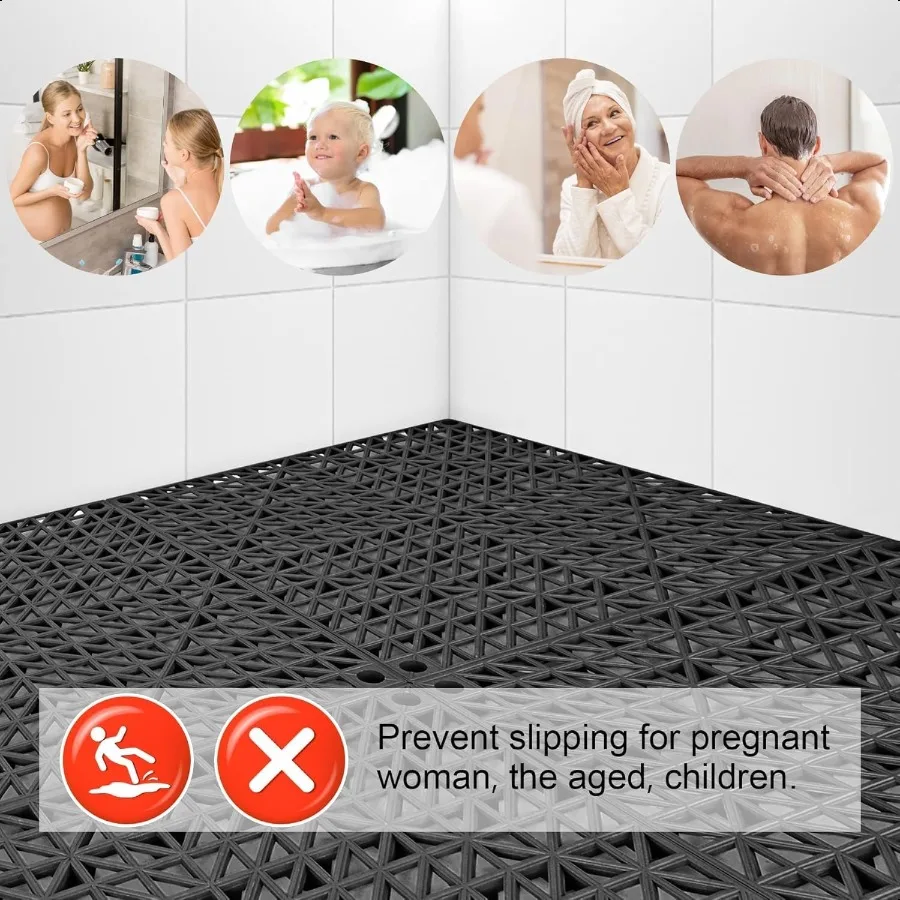 وسادة متشابكة معيارية 24 حزمة 11.8 بوصة × 11.8 بوصة من بلاط الأرضيات المطاطية غير القابلة للانزلاق لعرض سطح السفينة في الهواء الطلق #6