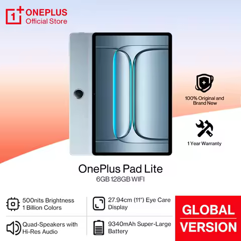 2025 OnePlus Pad Lite Global Version Tablet 11" Eye Care Display Quad Speakers 9340mAh Battery Bluetooth 5.4 OxygenOS 15