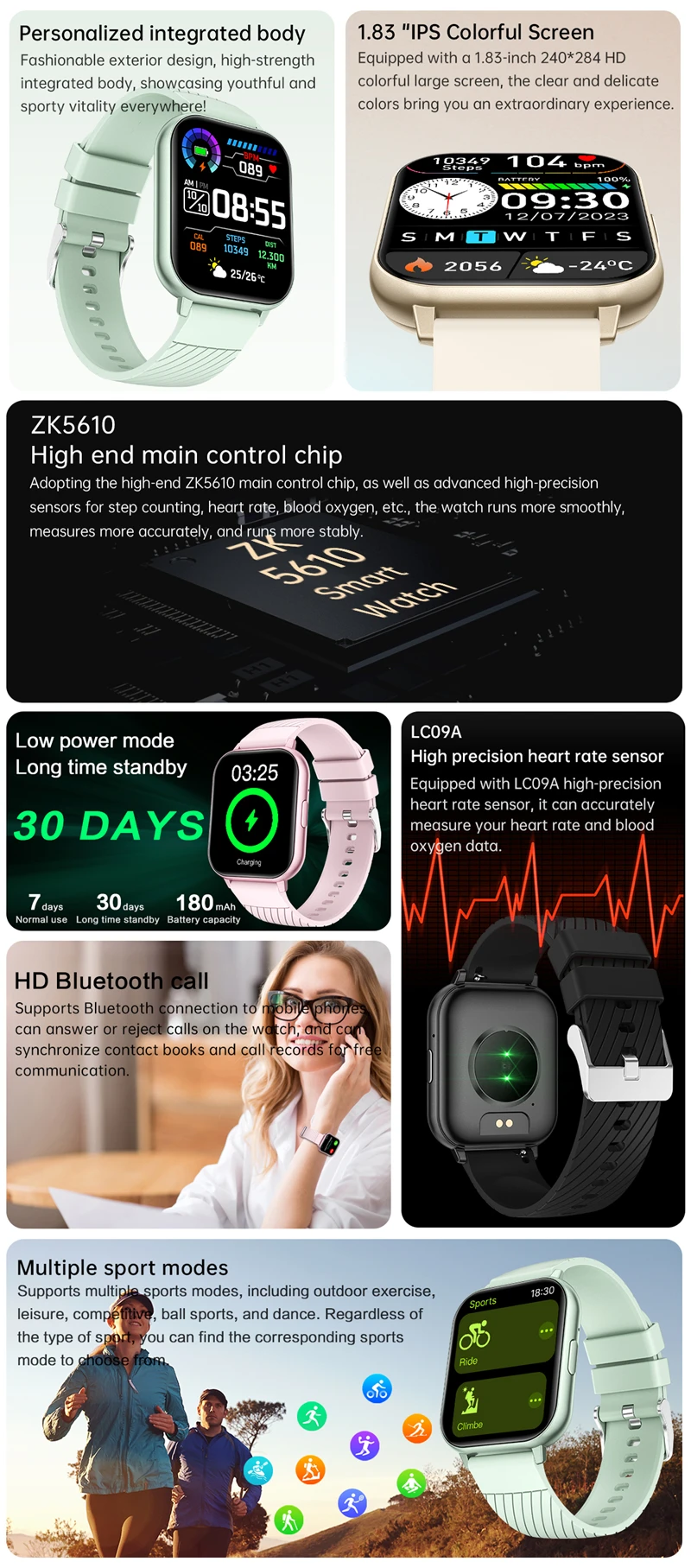 2026 Z81 Voice Calling Smart Watch Ultra-big 1.83'' HD Screen 24H Health Monitor 100+ Sports Modes 200+ Smartwatch Faces