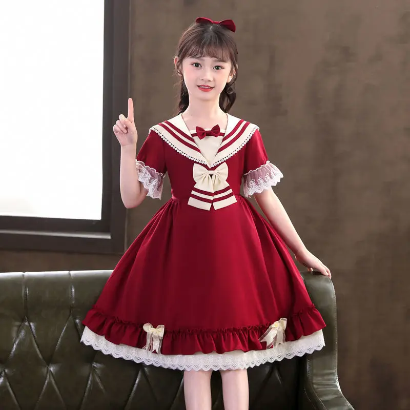2026 Summer Teenager Girl Princess Kids short Dresses lolita lace Vestidos Clothes layered tutu costume 4 5 6 8 9 10 12 14 Year