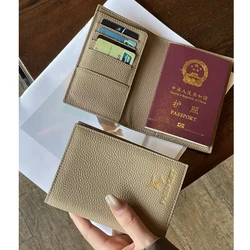 Luxury Designer Genuine Pebble Leather Passport Holder Case Travel Passport Protector Cover Organizer Wallet