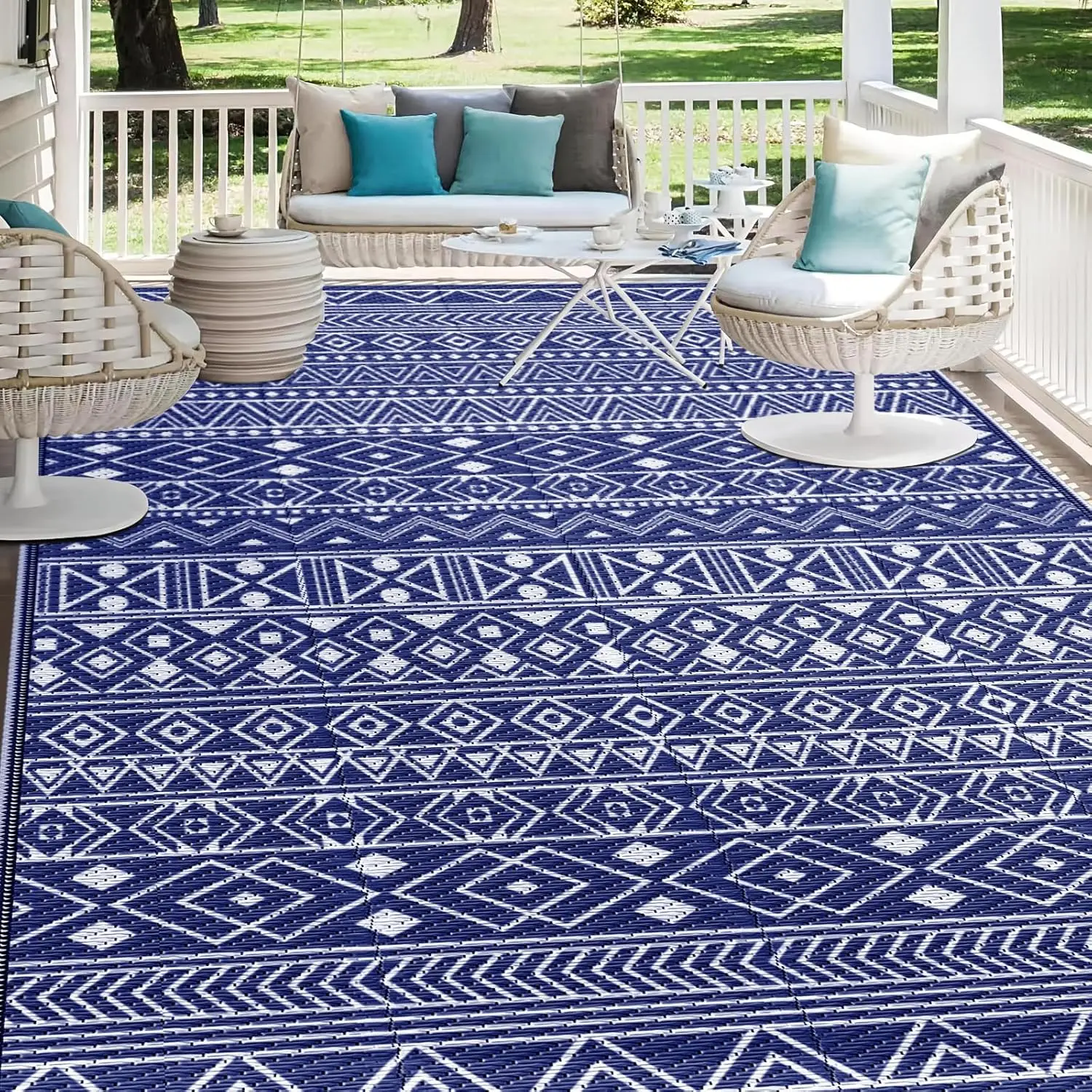 

Outdoor Rug 5x8 ft, Reversible Waterproof Outdoor Plastic Straw Rug, Patio Rug Waterproof, Outdoor Large Area Rug for RV, Cam