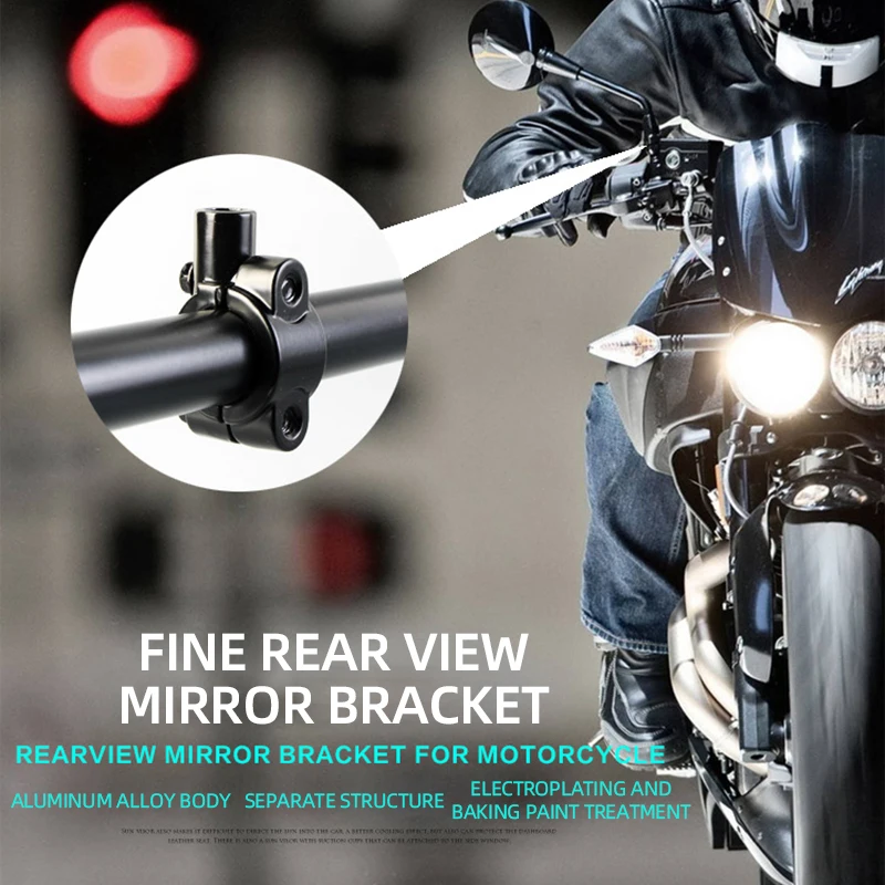 Motorcycle Rearview Mirror Mounting Bracket Base Adapter 8mm 10mm Motorcycle Accessories Rearview Mirror Bracket Retainer Black