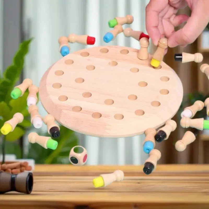 Ouder-kind verloving met Match Stick Memory Matching Game; Educatief geheugenschaakspeelgoed voor kinderen met kleurrijke matchstokken