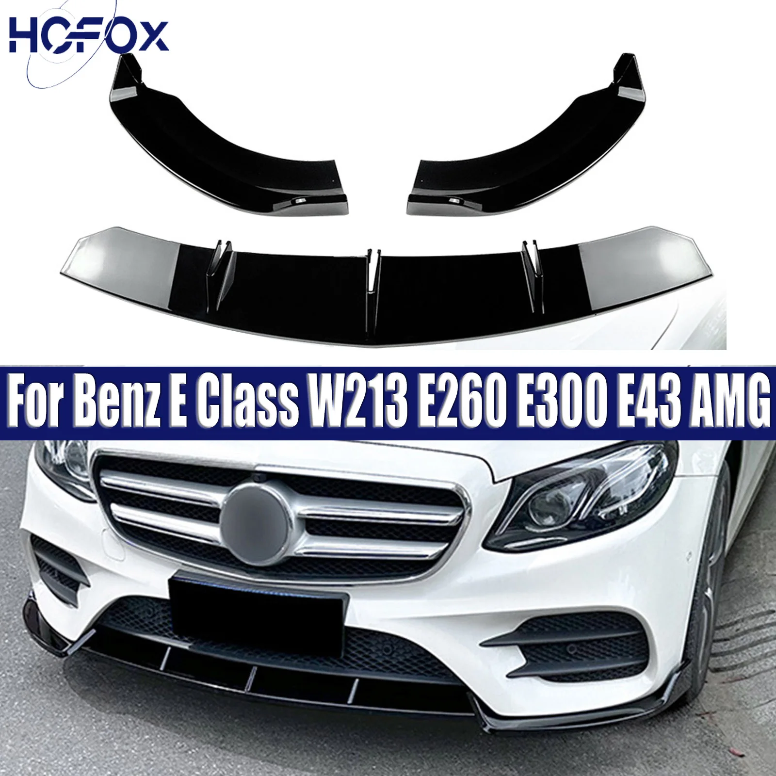 

Lower Splitter Diffuser Spoiler Kits Car Front Bumper Canard Lip For Benz E Class W213 E260 E300 E43 AMG 2017-2019