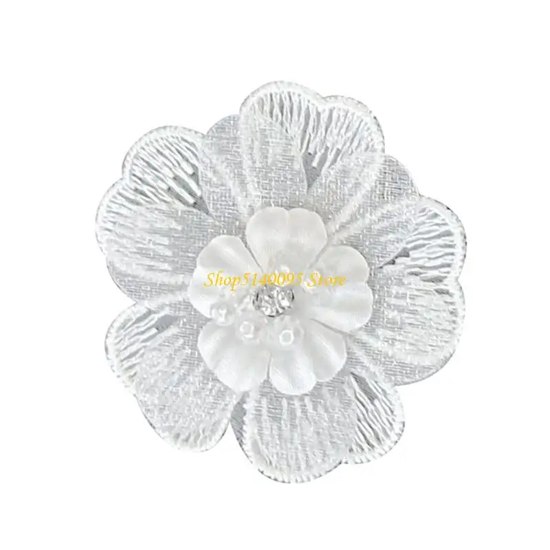 

DXAE Crystal Beaded Floral Applique Sewing Flower Dress Patches for DIY Crafts