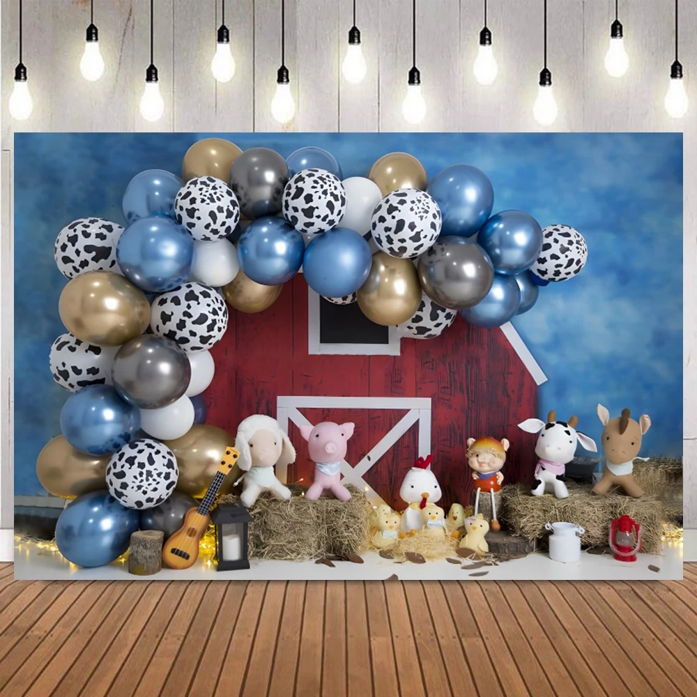 Newborn Baby 1st Birthday Backdrop for Girl Boy First Birthday Party Cake Smash Boho Balloon Photography Background Photo Studio